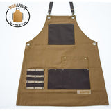 Apron for Men,Women with Adjustable strap and Stylish Details - Titan Brown