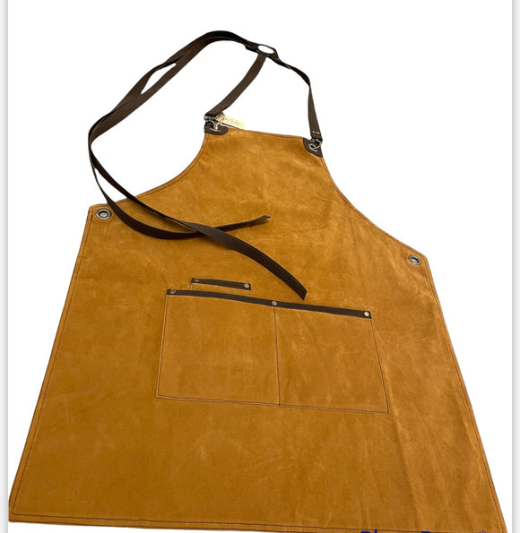 Faux Apricot Nubuck Suede, Polyester Velvet Duty Apron-Faux Suede Cross Back Straps-Wide Pockets-Barista-Stylist-Teachers Gift-Mixologist